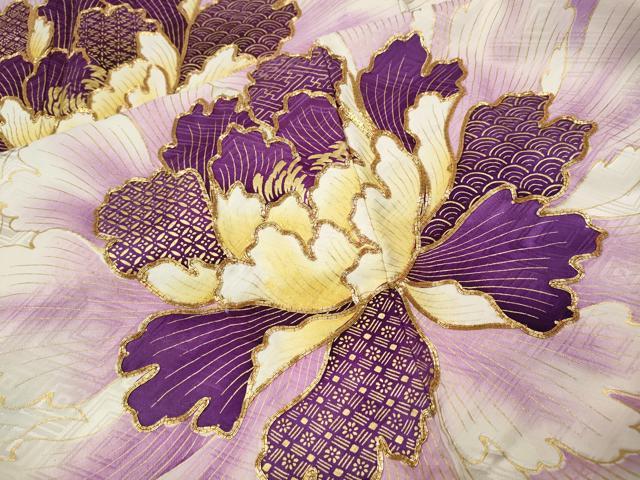 平和屋着物●訪問着　駒刺繍　舞花文　暈し染め　金彩　松坂屋扱い　正絹　逸品　CABK8219ut