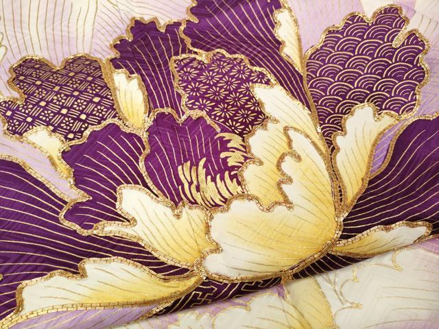 平和屋着物●訪問着　駒刺繍　舞花文　暈し染め　金彩　松坂屋扱い　正絹　逸品　CABK8219ut