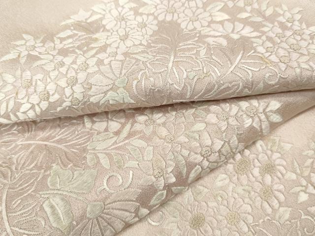 平和屋着物●中国三大刺繍　相良刺繍　総刺繍　訪問着　草花文　正絹　逸品　CABK8220ut
