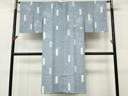 平和屋着物●長襦袢　袷　短冊花文　鼓地紋　正絹　逸品　未使用　CABK8227ut