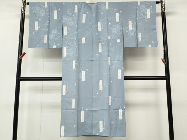 平和屋着物●長襦袢　袷　短冊花文　鼓地紋　正絹　逸品　未使用　CABK8227ut
