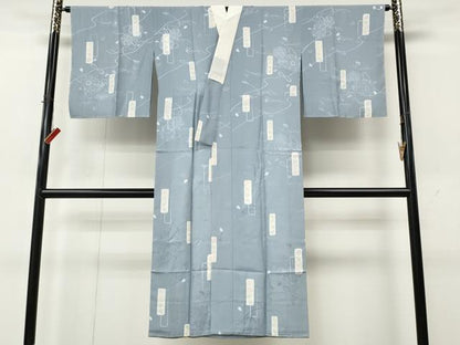平和屋着物●長襦袢　袷　短冊花文　鼓地紋　正絹　逸品　未使用　CABK8227ut