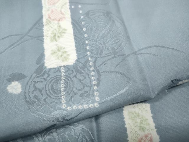 平和屋着物●長襦袢　袷　短冊花文　鼓地紋　正絹　逸品　未使用　CABK8227ut