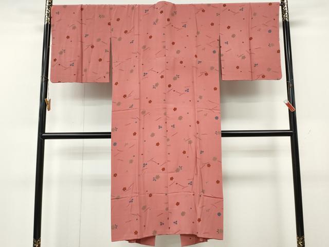 平和屋着物●長襦袢　袷　舞花こぼれ松葉文　金彩　正絹　逸品　未使用　CABK8228ut