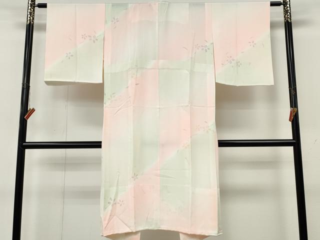 平和屋着物●長襦袢　無双仕立て　手描き　枝花文　暈し染め　正絹　逸品　CABK8229ut
