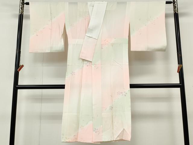 平和屋着物●長襦袢　無双仕立て　手描き　枝花文　暈し染め　正絹　逸品　CABK8229ut