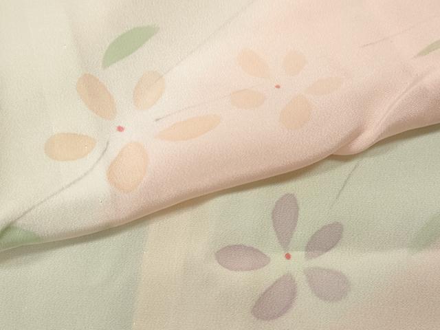 平和屋着物●長襦袢　無双仕立て　手描き　枝花文　暈し染め　正絹　逸品　CABK8229ut