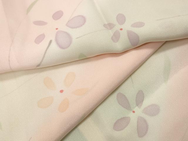 平和屋着物●長襦袢　無双仕立て　手描き　枝花文　暈し染め　正絹　逸品　CABK8229ut