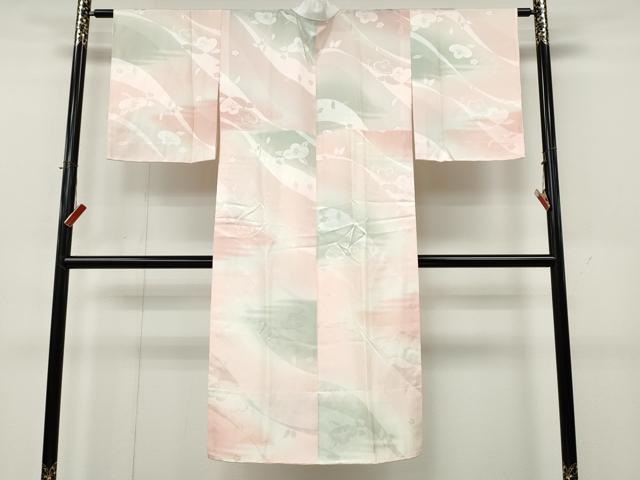 平和屋着物●長襦袢　無双仕立て　舞花地紋　暈し染め　正絹　逸品　CABK8230ut