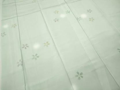 平和屋着物●長襦袢　無双仕立て　舞桜文　蛍暈し　正絹　逸品　CABK8231ut