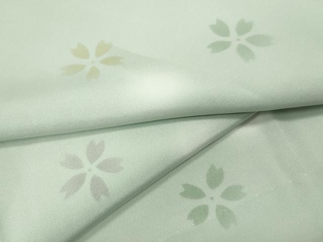 平和屋着物●長襦袢　無双仕立て　舞桜文　蛍暈し　正絹　逸品　CABK8231ut