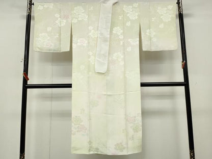 平和屋着物●長襦袢　袷　流水舞花地紋　暈し染め　正絹　逸品　CABK8232ut