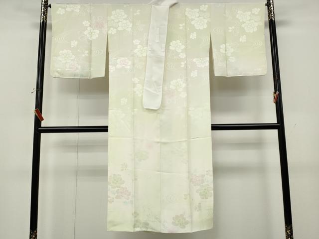 平和屋着物●長襦袢　袷　流水舞花地紋　暈し染め　正絹　逸品　CABK8232ut