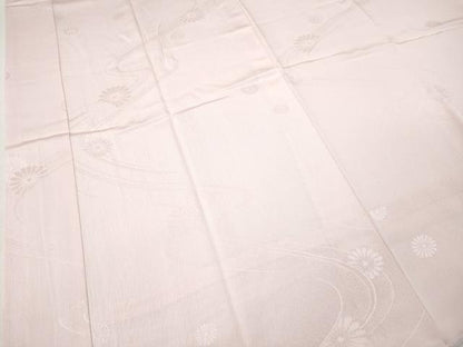 平和屋着物●長襦袢　無双仕立て　流水舞花地紋　薄桜色　半衿刺繍　正絹　逸品　CABK8233ut