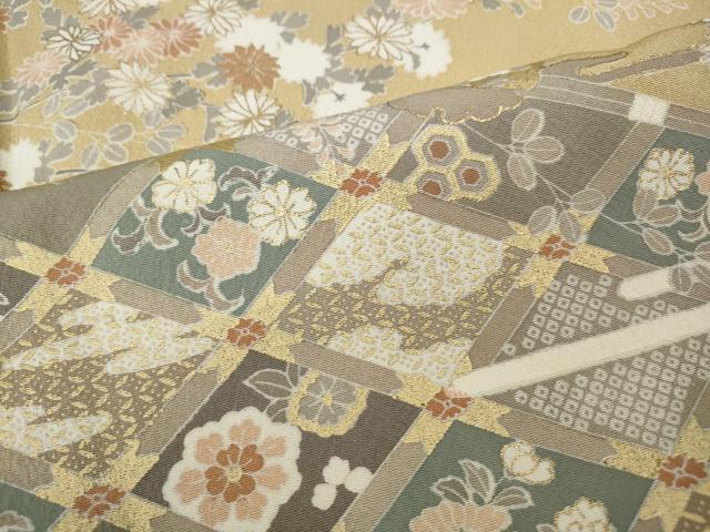 平和屋着物●訪問着　駒刺繍　竹垣雪輪花文　金彩　正絹　逸品　未使用　CABK8247ut