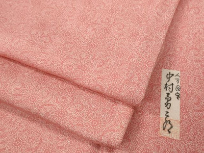 平和屋着物●重要無形文化財　人間国宝　中村勇二郎　江戸小紋　古代菊　やまと誂製　正絹　逸品　CABK8253ut