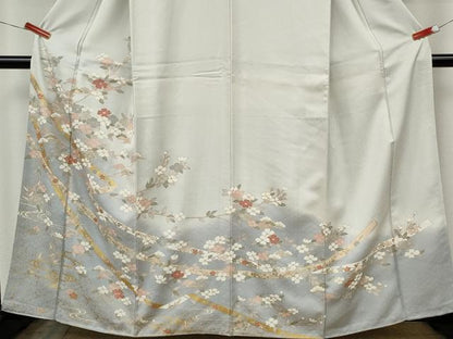 平和屋着物●訪問着　駒刺繍　熨斗枝花文　暈し染め　金彩　正絹　逸品　CABK8261ut
