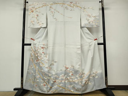 平和屋着物●訪問着　駒刺繍　熨斗枝花文　暈し染め　金彩　正絹　逸品　CABK8261ut