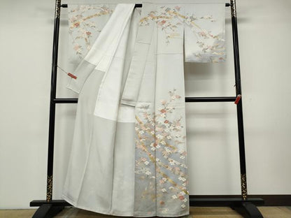 平和屋着物●訪問着　駒刺繍　熨斗枝花文　暈し染め　金彩　正絹　逸品　CABK8261ut