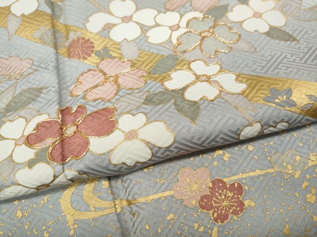平和屋着物●訪問着　駒刺繍　熨斗枝花文　暈し染め　金彩　正絹　逸品　CABK8261ut