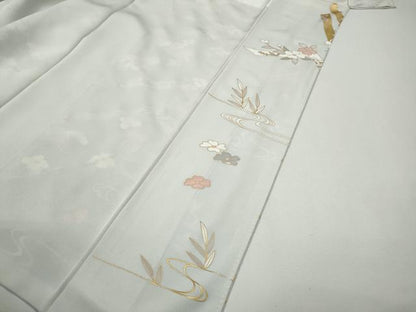 平和屋着物●訪問着　駒刺繍　熨斗枝花文　暈し染め　金彩　正絹　逸品　CABK8261ut