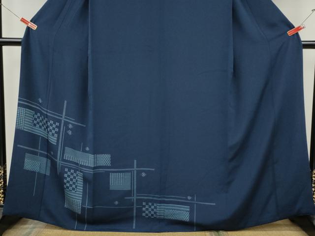 平和屋着物●訪問着　江戸小紋　色紙吉祥文　鮫小紋柄　正絹　逸品　CABK8262ut