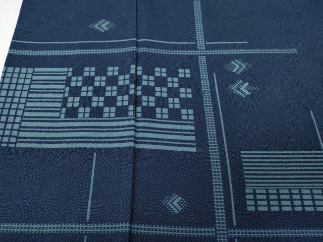 平和屋着物●訪問着　江戸小紋　色紙吉祥文　鮫小紋柄　正絹　逸品　CABK8262ut