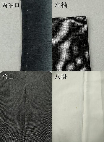 平和屋着物●江戸小紋　角通し　黒地　正絹　逸品　CABK8264ut