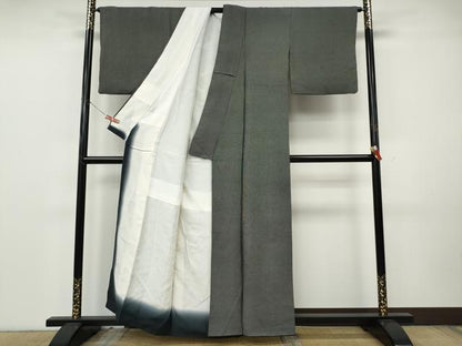 平和屋着物●江戸小紋　角通し　黒地　正絹　逸品　CABK8264ut