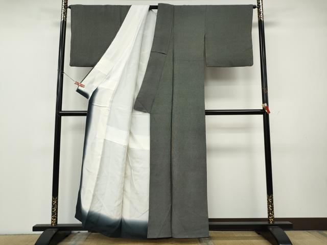 平和屋着物●江戸小紋　角通し　黒地　正絹　逸品　CABK8264ut
