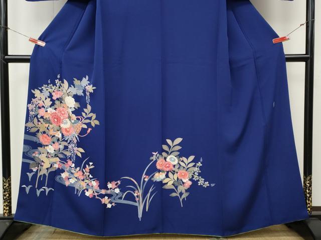 平和屋着物●本加賀友禅作家　岡本幸治　訪問着　流水枝花文　正絹　逸品　CABK8266ut