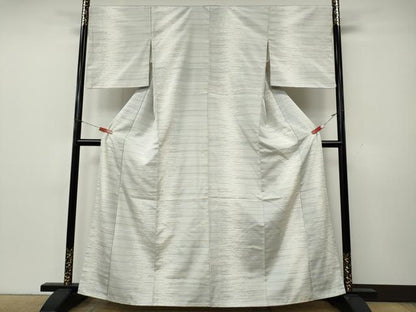 平和屋着物●上質な紬　横段霞文　正絹　逸品　CABK8270ut