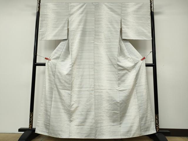 平和屋着物●上質な紬　横段霞文　正絹　逸品　CABK8270ut
