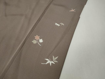 平和屋着物●訪問着　駒刺繍　道長地紙花文　金彩　ロング丈　正絹　逸品　CABK8273ut
