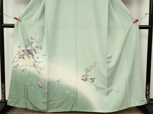 平和屋着物●訪問着　友禅　作家物　枝花文　暈し染め　正絹　逸品　CABK8276ut
