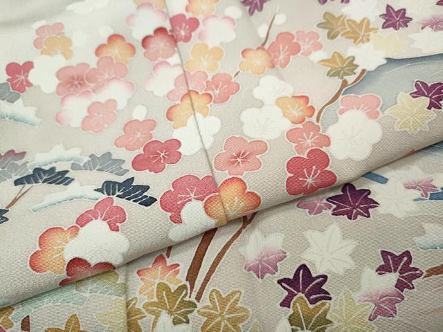 平和屋着物●訪問着　友禅　作家物　立波草花文　暈し染め　正絹　逸品　CABK8287ut