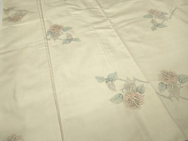 平和屋着物●本場大島紬　白大島　9マルキ　枝花文　正絹　逸品　CABK8289ut