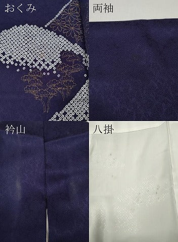 平和屋着物●訪問着　遠山鹿の子草花文　金彩　正絹　逸品　CABK8290ut