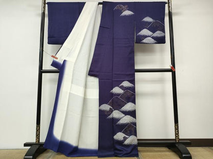 平和屋着物●訪問着　遠山鹿の子草花文　金彩　正絹　逸品　CABK8290ut