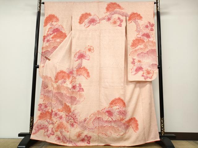 平和屋着物●豪華振袖　総絞り　松花文　正絹　逸品　CABK8292ut