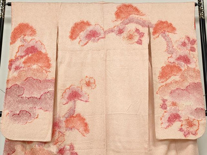 平和屋着物●豪華振袖　総絞り　松花文　正絹　逸品　CABK8292ut