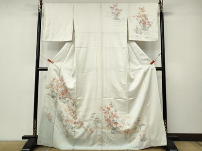 平和屋着物●訪問着　草花文　暈し染め　金彩　正絹　逸品　CABK8294ut