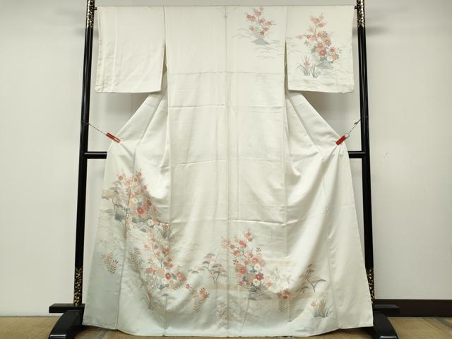 平和屋着物●訪問着　草花文　暈し染め　金彩　正絹　逸品　CABK8294ut