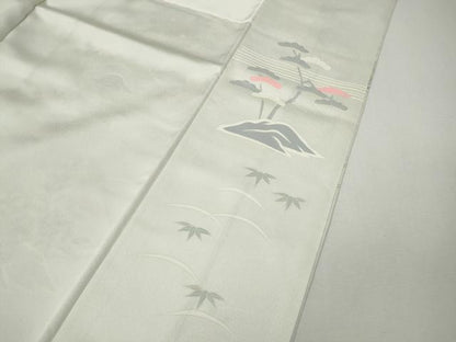 平和屋着物●訪問着　草花文　暈し染め　金彩　正絹　逸品　CABK8294ut