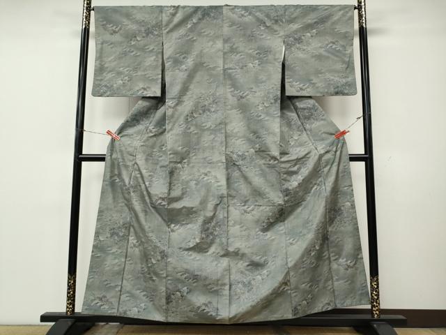 平和屋着物●都喜ヱ門　本場大島紬　風景草花文　総絣　藤絹織物謹製　正絹　逸品　CABK8297ut
