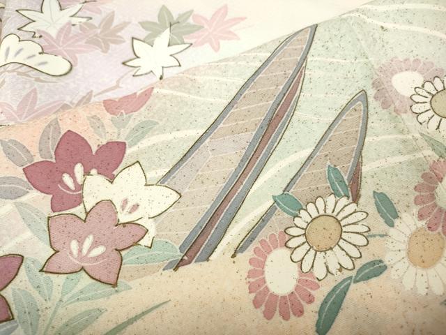 平和屋着物●訪問着　檜扇船花文　暈し染め　金彩　正絹　逸品　CABK8300ut