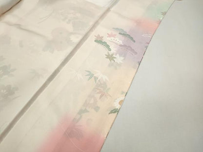 平和屋着物●訪問着　檜扇船花文　暈し染め　金彩　正絹　逸品　CABK8300ut