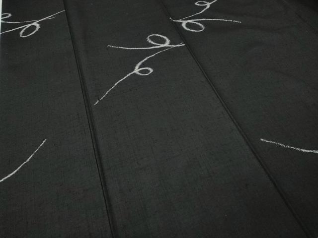 平和屋着物●上質な紬　吉祥文　黒地　正絹　逸品　CABK8301ut