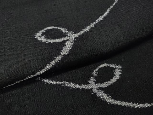平和屋着物●上質な紬　吉祥文　黒地　正絹　逸品　CABK8301ut