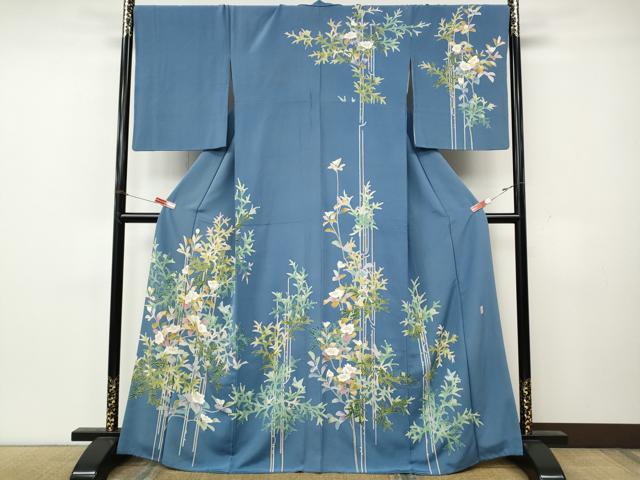 平和屋着物●訪問着　友禅　作家物　枝花鳥文　正絹　逸品　CABK8304ut